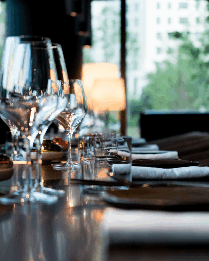 Weingläser in Gastronomie